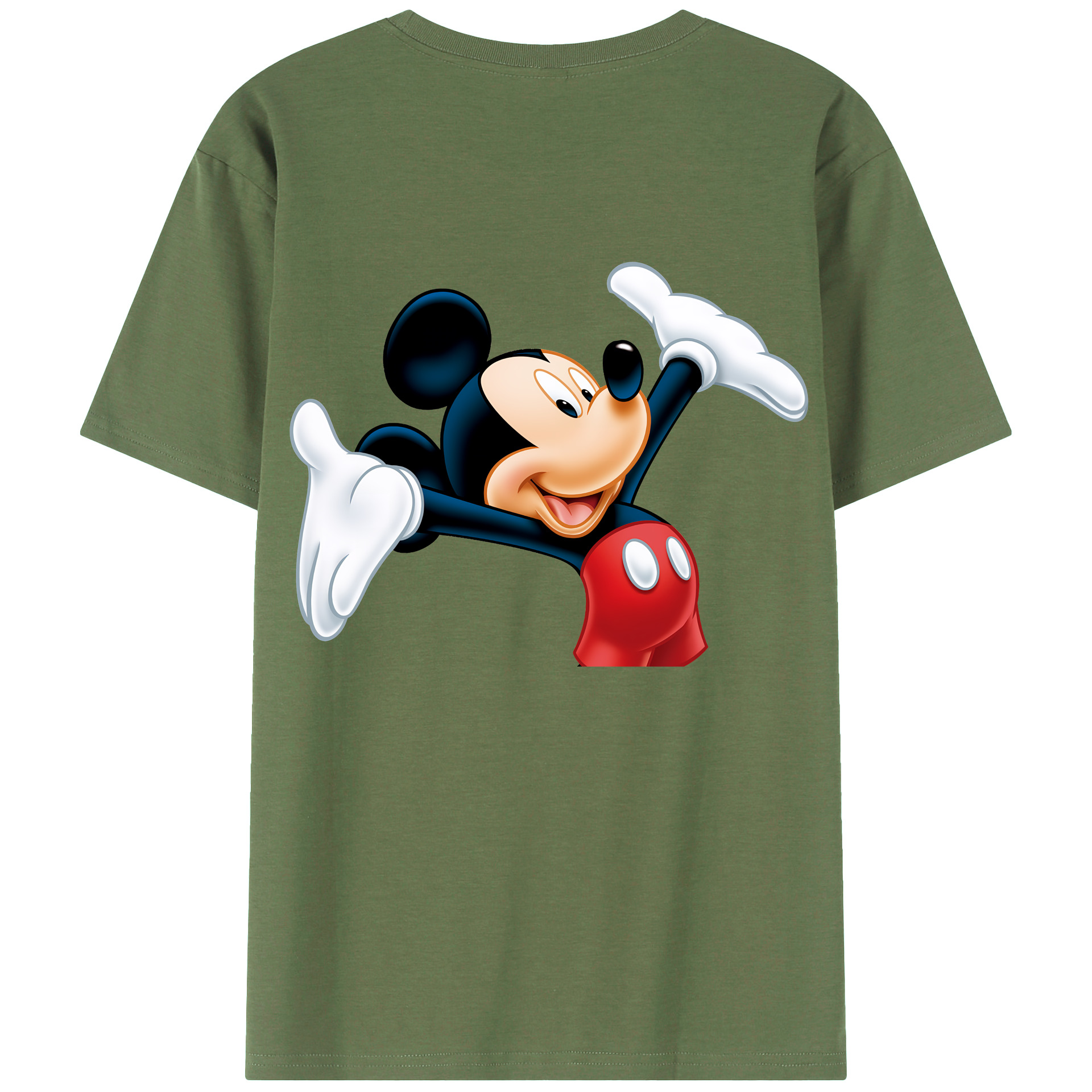 （画像用） ミッキーマウス Mickey Mouse 綿100％ メンズ半袖Tシャツ（バックプリント） 通気性